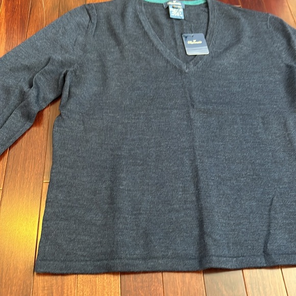 Faconnable Navy V Neck Sweater - Picture 4 of 6